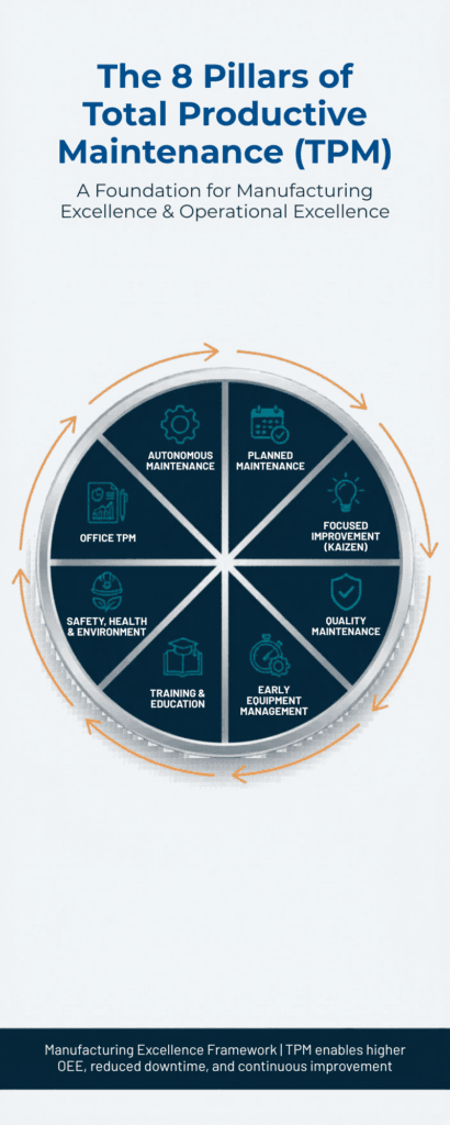 Infographic showing 8 pillars of TPM